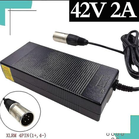 36-V-Ladegerät, 42-V-2-A-Ausgang, 4-poliger XLRM-Stecker für 36-V-10S-Lithium-Akkus für E-Bikes – Vereinigtes Königreich