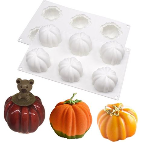 Moule à mousse citrouille à 6 cavités, moule à gâteau citrouille d'Halloween