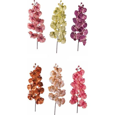 ORCHIDEA 102CM CON 9 FIORI E 3 BOCCIOLI IN 6 COLOR