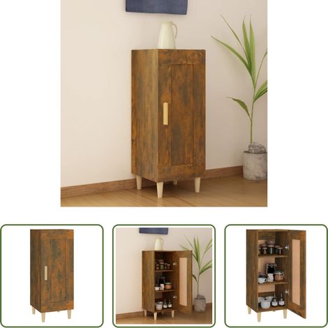 vidaXL Stauraum - Sideboard Räuchereiche 34,5x34x90 cm Holzwerkstoff (1/5)