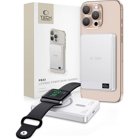 Tech-Protect PB33 LifeMag MagSafe Powerbank 5000 mAh Silber (1/5)