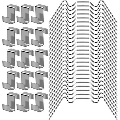Tigrezy Clips De Vitrage Serre, Clips de Vitrage pour Serre Clips de Fixation, Kit de réparation d'accessoires de Serre, 25 Pinces en W pour Verre de Serre, 25 Clips de Chevauchement en Z pour Serre (1/4)