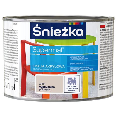 Émail acrylique Supermal pour bois et métal A304 cappuccino semi-brillant 0,4 L