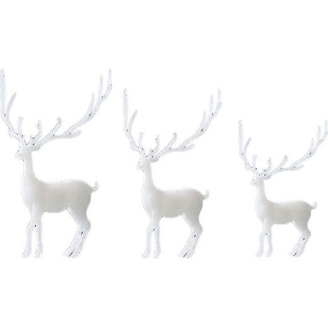 Figurines de rennes en résine époxy 3D, décoration intérieure, ensemble de 3 pièces, blanc, rembourrage à faire soi-même. (1/5)