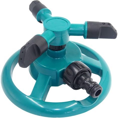 Garden sprinkler, small round sprinkler, irrigation sprinkler, 360° rotating irrigation system for lawn and garden, large coverage area, green (1/5)