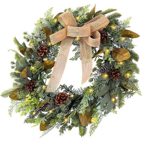 Noeud papillon polyvalent couronne de Noël pour décoration murale saisonnière, ornement festif maison, guirlande de porte artisanale. (1/4)