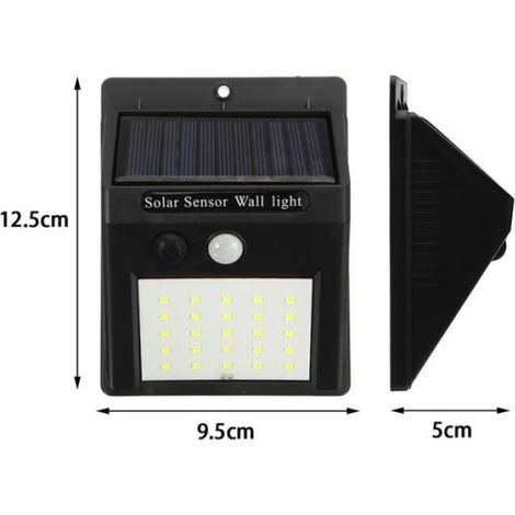 LAVENT Applique solaire 25led exterieur détecteur mouvement lumière faible (1/3)
