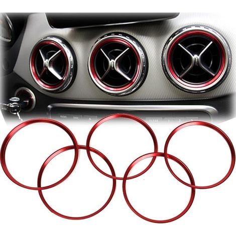 SHINING HOUSEPaquet de 5 anneaux de garniture de ventilation pour Mercedes Benz classe A A180 A200 A250 W176 (1/5)