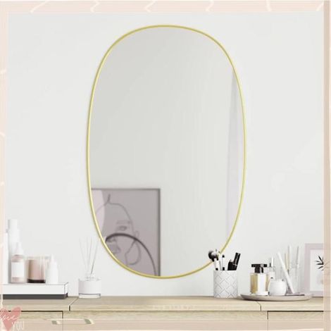 348220 Miroir mural Doré 80x50 cm (1/5)