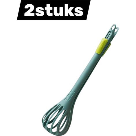 Juego de 2 pinzas de cocina, Batidor, Pinzas multifuncionales para alimentos, Mezcla manual, Ideales para hornear, Utensilios de cocina, Verde (1/5)