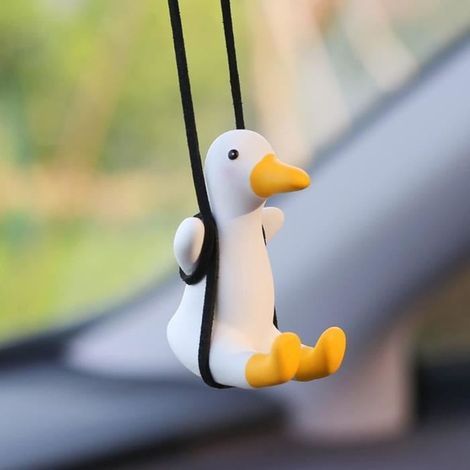 Swinging Canard Oscillant Pour Voiture,Pendentif Voiture Canard,Ornements de Voiture,Petit Canard Pour Remorque de RéTroviseur de Vo (1/4)