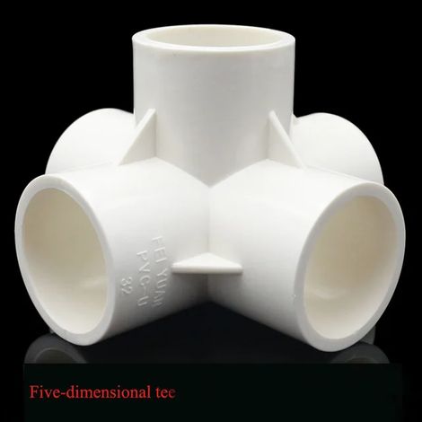 Raccord rapide pour tuyau PVC (5 voies, blanc - 32 mm) - 3/4/5/6 voies - Support de tuyau pour arrosage de jardin - Outils manuels (1/5)