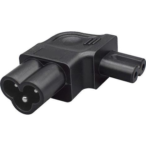 Netzadapter C6 auf C7, Abb. 8, links abgewinkelter Stecker auf Buchse