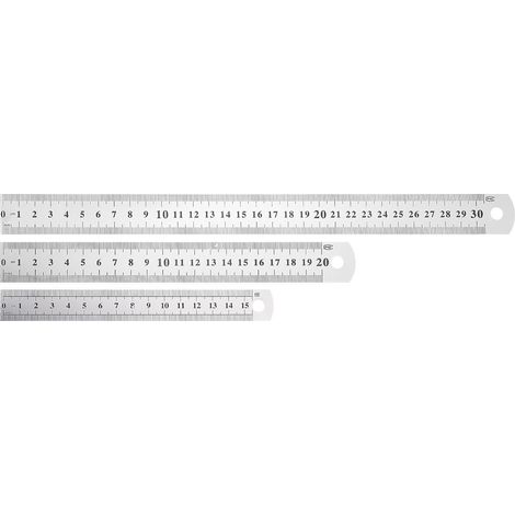 Règle Baluue en acier inoxydable, lot de 3 règles double face (1/5)