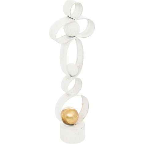 Tour Déco Design en Métal "Rob" 65cm Blanc (1/2)