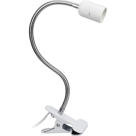 base de lámpara LED, casquillo E27 con pinza, brazo flexible de 40 cm, interruptor, para leer, maquillarse, tatuarse. (1/5)