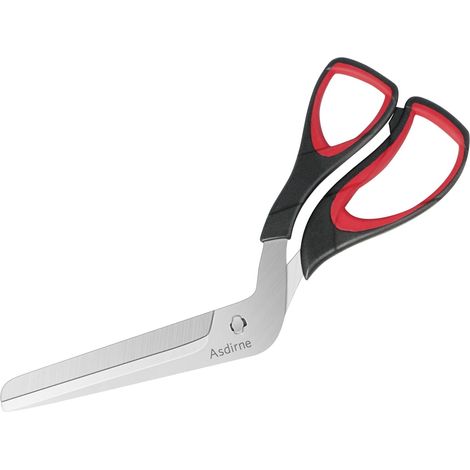 Ciseaux à pizza, Coupe Pizza avec Lame Tranchante en Acier Inoxydable et Poignée Souple, Ciseaux de Cuisine Multifonctionnels, 27 CM, Noir/Rouge (1/5)