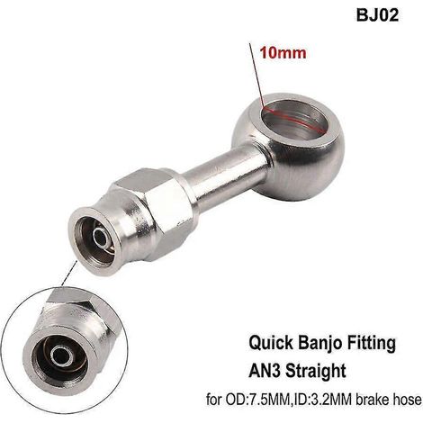 AN3 Motorrad-Hydraulikbremsleitung Banjo-Anschluss M10x1 Edelstahl 10mm--BJ02 (1/5)