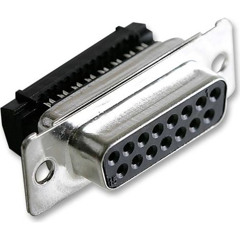 MH Connectors MH10576 Embase SUB-D femelle 180 ° Nombre de pôles: 15 autodénudant 1 pc(s) R754682