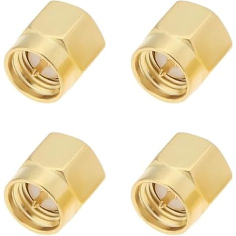 VGOL Connecteur Coaxial Droit SMA Mâle vers U.FL/IPX Mâle Adaptateur Coaxial RF en Laiton pour Antennes PCI/RF/appareils LAN sans Fil/câble Coaxial 4 Pièces (1/5)