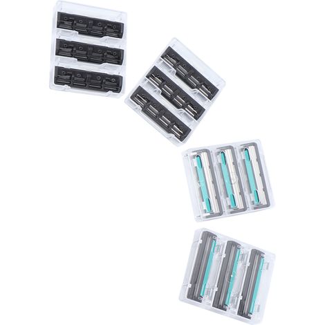 12 lames de rasoir compatibles Twin Retro2, recharges doubles pour homme, pack de 12 pièces, rasoirs multicouches classiques, lames de rechange précises (1/5)