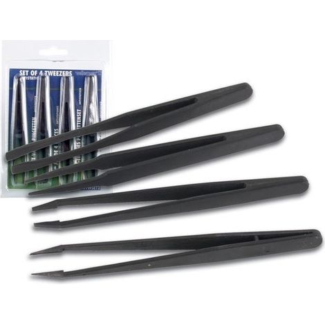 Set di 4 pinzette non conduttive