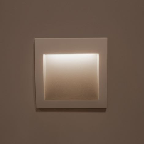 LED Wandeinbauleuchte Außen 4W Quadratisch Aluminium Weiß Natt 2700K Warmweiß