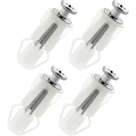Kit de charnière et de fixation pour abattant de toilette 4 pièces, y compris les vis pour le remplacement des abattants de toilette (1/5)