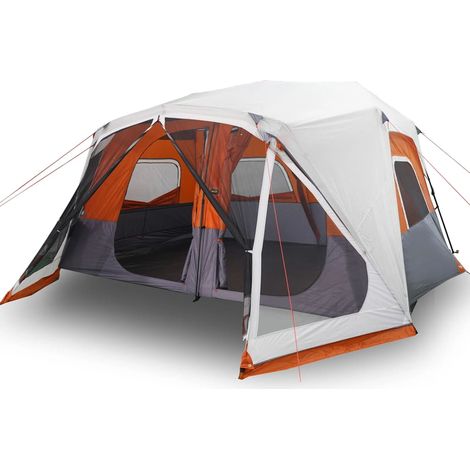 vidaXL Tienda familiar LED 10 personas apertura rápida gris naranja (1/2)