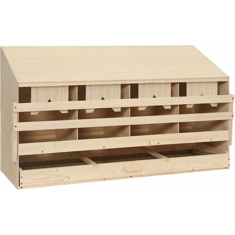 vidaXL Ponedero para gallinas 4 compartimentos madera pino 106x40x59cm (1/5)