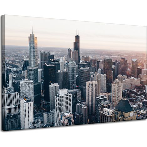 Leinwanddruck Chicago Architektur 120x80 cm USA Polen Städte