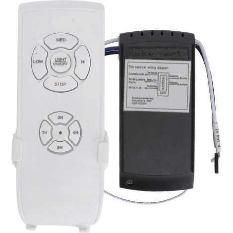 Kit de commande sans fil universel Yyh pour ventilateur de plafond et lampe, avec minuterie intelligente et sans pile, pour la maison, l'hôtel ou le bureau. (1/2)