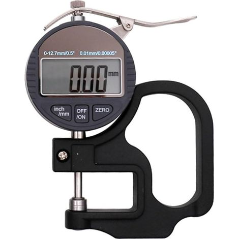 Micromètre Jauge d'épaisseur numérique 0-12,7 mm Micromètre numérique portable en plastique Affichage LCD Batterie bouton intégrée for équipement de machine (1/5)