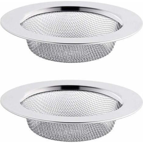 2PCS Filtre à Évier en Acier Inoxydable, Filtre de Vidange de 7,7cm, Crépine d'évier, Tamis d'évier, Crépine d'évier de Cuisine