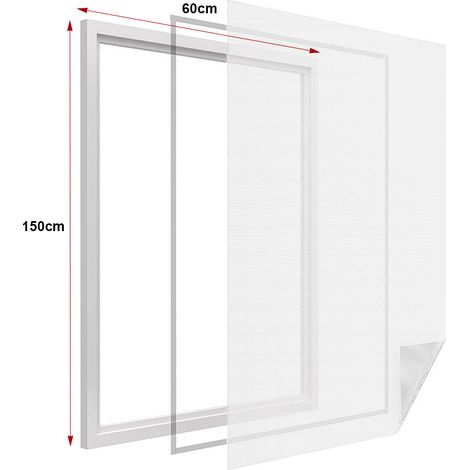 Zanzariera Finestra Bianca Adesiva Con Nastro In Velcro Misura 60X150cm (1/3)