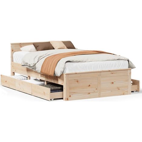 Maison Exclusive - Giroletto senza Materasso con Testata 135x190 cm Massello Pino