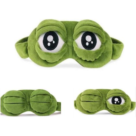 Antifaz para dormir, antifaz divertido y único con forma de rana (verde)