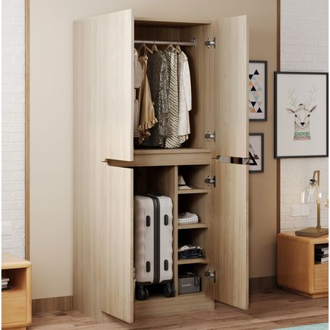 armadio 70x40x170 cm doppia anta contenitore legno OKMYHOME (1/5)