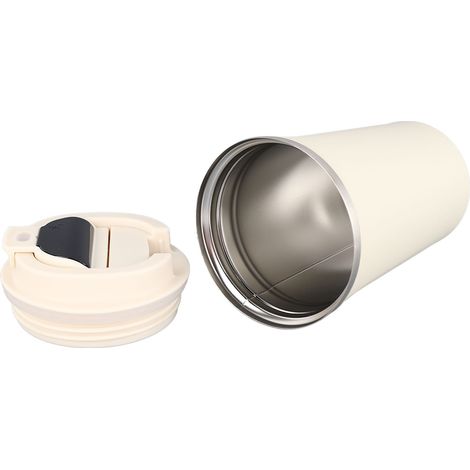 Gourde isotherme en acier inoxydable 304 avec mesure intelligente de température, tasse à café de voyage avec couvercle, blanc, 380 ml (1/5)