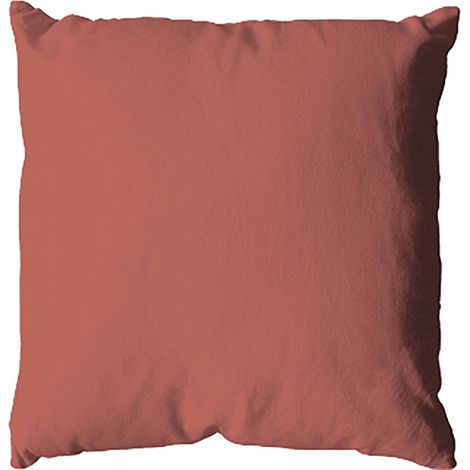 Coussin uni en polyester déhoussable Brique 40x40 cm