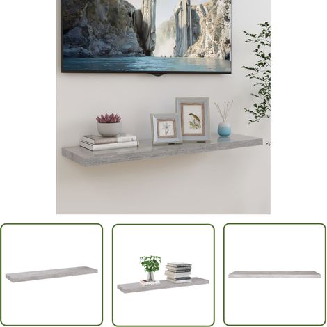 Furniture Limited - Étagère murale flottante Gris béton (1/5)