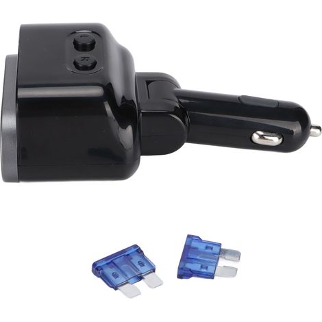 Chargeur allume-cigare haute puissance C47PQ, double port USB avec chargeur de voiture de type C, noir (1/5)