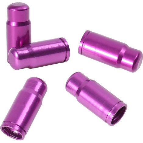 Bouchons de pneu de vélo en alliage d'aluminium, compatibles avec les pneus de vélo, lot de 5, violet (1/4)