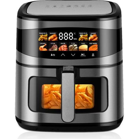 Friteuse à air sans huile 12L Air Fryer 2000W avec Fenêtre Transparente et Éclairage Intégré Écran Tactile LED Lavable (1/5)