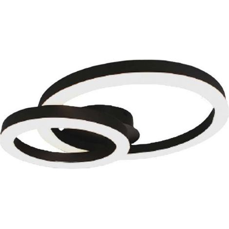 V-tac plafonnier led deux anneaux 20w 3000k noir vt-7787 - 7000 (1/6)