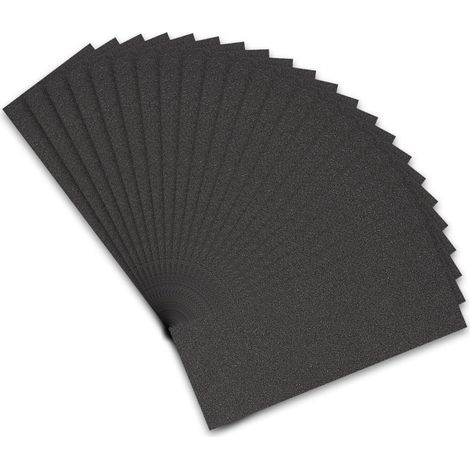 Papier de Verre, Papier Abrasif 60 Grains Utilisé pour polir le métal le bois les voiture, 21 Pièces Papier à Poncer 9x3,6 pouces (1/5)