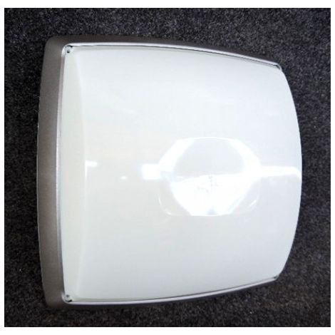 Hublot extérieur LED 24W polycarbonate titane 320X320mm 4000K 2000lm 230V CL2 IK10 IP54 ATOLL C320 EBENOID 870266 (1/3)