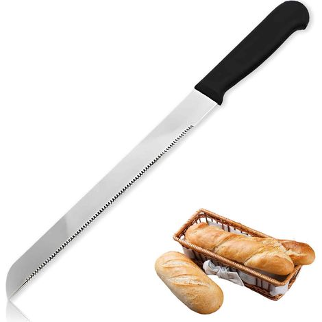 1 Couteau à pain, lame dentelée 19 cm, acier inoxydable, manche ergonomique PP, pour petit-déjeuner（Q3 : Nouveaux produits pour le mois d'août） (1/5)