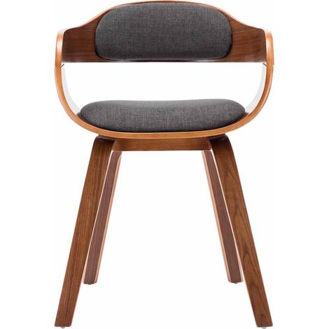 Maison Exclusive - Chaise de salle à manger Gris foncé Tissu et bois courbé (1/5)