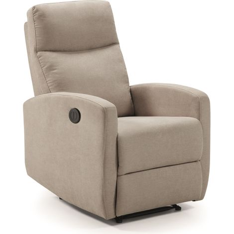 Fauteuil relax électrique en tissu waterproof couleur Crème - Longueur 66 x Profondeur 88 x Hauteur 103 cm (1/4)